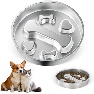 GRASSLIN 1 Gamelle Chien Acier Inoxydable, Motif Os Anti Glouton, Base Anti-dérapante, Lavable Machine, Pour Chiens Moyens - Publicité GRASSLIN 1 Gamelle Chien Acier Inoxydable, Motif Os Anti Glouton, Base Anti-dérapante, Lavable Machine, Pour Chiens Moyens - Publicité