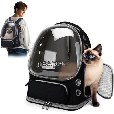 RYTTGOP 1 - Sac À Dos Chat - Transporteur Pliable - Fenêtre À Bulles Respirante - Pour Voyages Et Camping - Noir - 34x27x42cm - Publicité RYTTGOP 1 - Sac À Dos Chat - Transporteur Pliable - Fenêtre À Bulles Respirante - Pour Voyages Et Camping - Noir - 34x27x42cm - Publicité
