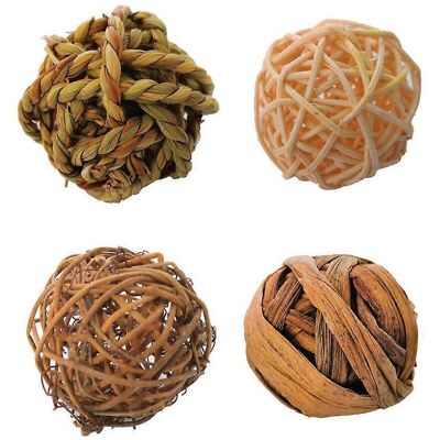 ALLAUVE Lot De 4 Balles À Mâcher Pour Lapins - Jouet D'Activité Pour Faire Ronger Les Dents Des Lapins - Publicité ALLAUVE Lot De 4 Balles À Mâcher Pour Lapins - Jouet D'Activité Pour Faire Ronger Les Dents Des Lapins - Publicité