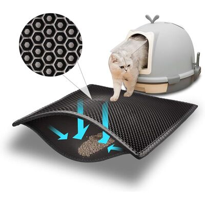 SANS MARQUE Tapis Litière Chat Bac À Litière Pour Chats, Imperméable Non Toxique Eva,double Couche En Nid D'Abeille Design (61x38cm, Noir) - Publicité SANS MARQUE Tapis Litière Chat Bac À Litière Pour Chats, Imperméable Non Toxique Eva,double Couche En Nid D'Abeille Design (61x38cm, Noir) - Publicité
