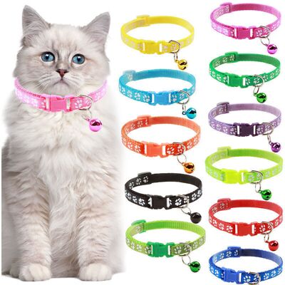 FANGMEDIA Collier Pour Chat Imprimé Léopard, Collier Réglable Pour Animal De Compagnie Avec Boucle De Sécurité À Cloche - Publicité FANGMEDIA Collier Pour Chat Imprimé Léopard, Collier Réglable Pour Animal De Compagnie Avec Boucle De Sécurité À Cloche - Publicité