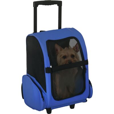 MIDUODUO Transporteur Dos 2 En 1 Chiens Chats Poches Latérales Poignée Télescopique Roues 42 X 25 X 55 Cm Bleu Clair - Publicité MIDUODUO Transporteur Dos 2 En 1 Chiens Chats Poches Latérales Poignée Télescopique Roues 42 X 25 X 55 Cm Bleu Clair - Publicité