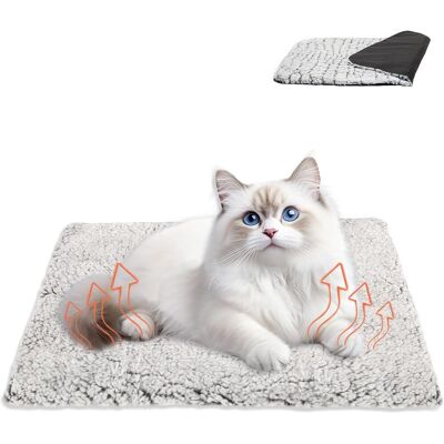 GRASSLIN 1 Tapis Chauffant, 70x50cm Gris, Matériau Polaire, Surface Antidérapante, Pour Chat Et Chien - Publicité GRASSLIN 1 Tapis Chauffant, 70x50cm Gris, Matériau Polaire, Surface Antidérapante, Pour Chat Et Chien - Publicité