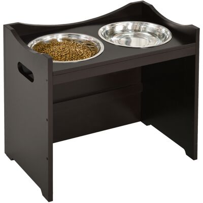 Amxcnoy Gamelle Pour Chien Réglable En Hauteur Station D'Alimentation Avec Gamelle En Acier Inoxydable, Pour Chiens Et Chats, Mdf, Brun Foncé, 54x31,5x47cm - Publicité Amxcnoy Gamelle Pour Chien Réglable En Hauteur Station D'Alimentation Avec Gamelle En Acier Inoxydable, Pour Chiens Et Chats, Mdf, Brun Foncé, 54x31,5x47cm - Publicité
