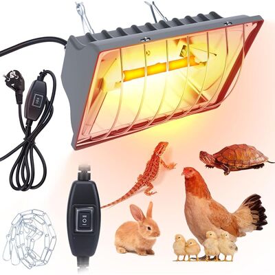 SANS MARQUE Lampe Chauffante Pour Poulailler, Poussins Et Animaux – Lampe De Chauffage Infrarouge Avec Thermostat, Boîtier En Aluminium Imperméable, Chaîne Ajustable (1m), Pour Volaille, Reptiles Et Terrariums - Publicité SANS MARQUE Lampe Chauffante Pour Poulailler, Poussins Et Animaux – Lampe De Chauffage Infrarouge Avec Thermostat, Boîtier En Aluminium Imperméable, Chaîne Ajustable (1m), Pour Volaille, Reptiles Et Terrariums - Publicité