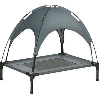 ARRIGONI Pawhut Lit Pour Chien Chat Sur Pieds Grand Confort Velum Anti-uv Tissu Oxford Micro-perforé + Parasol + Sac De Transport Inclus Gris Noir - Publicité ARRIGONI Pawhut Lit Pour Chien Chat Sur Pieds Grand Confort Velum Anti-uv Tissu Oxford Micro-perforé + Parasol + Sac De Transport Inclus Gris Noir - Publicité