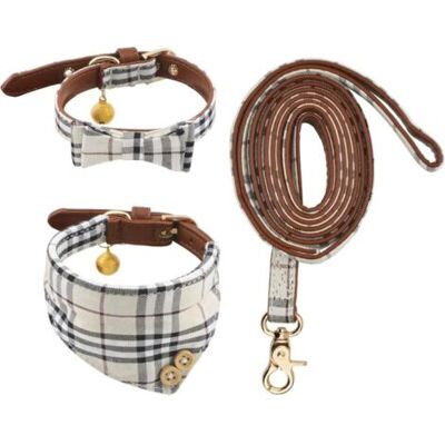 ABYSSE Ensemble Collier Et Laisse Pour Chien, 3 Pièces Réglables Nœud Papillon Bandana Avec Clochette Pour Les Promenades En Plein Air Pour Chats Et Chiots - Publicité ABYSSE Ensemble Collier Et Laisse Pour Chien, 3 Pièces Réglables Nœud Papillon Bandana Avec Clochette Pour Les Promenades En Plein Air Pour Chats Et Chiots - Publicité