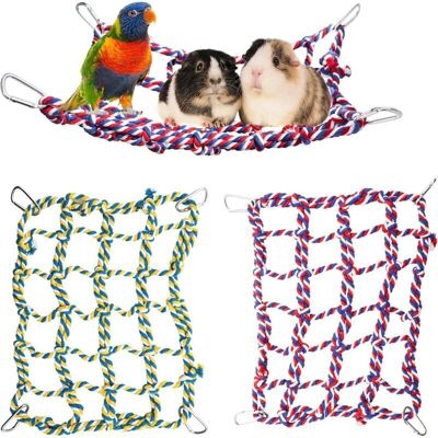 OEM Ensemble De 2 Filets À Oiseaux En Corde Colorée - Hamac Suspendu, Échelle Et Pont Pour Petits Animaux (rats, Hamsters, Oiseaux, Furets) - Jouet Et Décoration Pour Cages - 28 X 20 Cm - Publicité OEM Ensemble De 2 Filets À Oiseaux En Corde Colorée - Hamac Suspendu, Échelle Et Pont Pour Petits Animaux (rats, Hamsters, Oiseaux, Furets) - Jouet Et Décoration Pour Cages - 28 X 20 Cm - Publicité