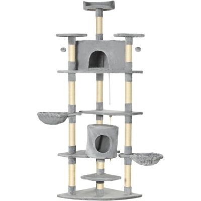 OEM Arbre À Chat Avec 2 Hamacs Et 2 Niches, Jouets Inclus, Corde En Sisal Peluche, Gris Clair - Publicité OEM Arbre À Chat Avec 2 Hamacs Et 2 Niches, Jouets Inclus, Corde En Sisal Peluche, Gris Clair - Publicité