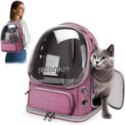 RYTTGOP 1 - Sac À Dos Chat - Transporteur Pliable - Fenêtre À Bulles Respirante - Pour Voyages Et Camping - Rose Douce - 34x27x42cm - Publicité RYTTGOP 1 - Sac À Dos Chat - Transporteur Pliable - Fenêtre À Bulles Respirante - Pour Voyages Et Camping - Rose Douce - 34x27x42cm - Publicité