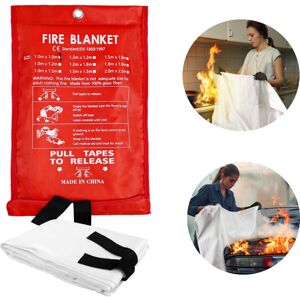 QWINERN Couvertures Anti-feu Ignifuges En Fibre De Verre 1,5 X 1,5 M, Kit De Survie D'Urgence Durable Pour La Maison - Publicité QWINERN Couvertures Anti-feu Ignifuges En Fibre De Verre 1,5 X 1,5 M, Kit De Survie D'Urgence Durable Pour La Maison - Publicité
