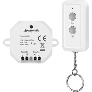 Interrupteur D'Éclairage Sans Fil, 1 Récepteur + 1 Télécommande, 10a 2300w Max, Portée De 30m - Dewenwils - Publicité Interrupteur D'Éclairage Sans Fil, 1 Récepteur + 1 Télécommande, 10a 2300w Max, Portée De 30m - Dewenwils - Publicité
