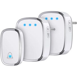 JALLERIA Sonnette Sans Fil Extérieur Étanche Ip44, Sonnette De Porte 300 Mètres, Kit De Carillon Avec Led Flash, 1 Émetteur Et 2 Récepteurs, 5 Niveaux De Volume, 36 Mélodies - Publicité JALLERIA Sonnette Sans Fil Extérieur Étanche Ip44, Sonnette De Porte 300 Mètres, Kit De Carillon Avec Led Flash, 1 Émetteur Et 2 Récepteurs, 5 Niveaux De Volume, 36 Mélodies - Publicité