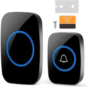 LARGEIGHT Sonnette Sans Fil Exterieur Etanche, Sonnette Sans Fil, Ip44 Exterieur Etanche Carillon 300 Mètres, 60 Mélodies Et 5 Niveaux Volume, Kit D'Un Récepteur Et D'Un Emetteur Pour Maison (noir) - Publicité LARGEIGHT Sonnette Sans Fil Exterieur Etanche, Sonnette Sans Fil, Ip44 Exterieur Etanche Carillon 300 Mètres, 60 Mélodies Et 5 Niveaux Volume, Kit D'Un Récepteur Et D'Un Emetteur Pour Maison (noir) - Publicité