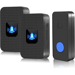 TIGREZY Sonnette Sans Fil, Kit De Carillon Étanche Ip55, Portée De 304 M, 55 Carillons, 5 Volumes, Bouton-poussoir À Piles Et 2 Récepteurs Enfichables Avec Flash Led, Installation Facile, Noir - Publicité TIGREZY Sonnette Sans Fil, Kit De Carillon Étanche Ip55, Portée De 304 M, 55 Carillons, 5 Volumes, Bouton-poussoir À Piles Et 2 Récepteurs Enfichables Avec Flash Led, Installation Facile, Noir - Publicité