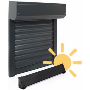AVOSDIM Volet Roulant Électrique Solaire - L150 X H155 Cm Alu Gris Anthracite - Recoupable - Panneau Solaire Et Batterie Inclus - Publicité AVOSDIM Volet Roulant Électrique Solaire - L150 X H155 Cm Alu Gris Anthracite - Recoupable - Panneau Solaire Et Batterie Inclus - Publicité