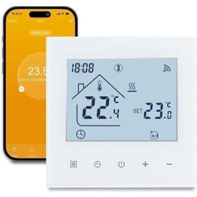 ABYSSE Thermostat Connecté Wifi Maison Connectée Thermostat Pour Plancher Chauffant À Eau Thermostats D'Ambiance Programmables Sans Fil Compatible Alexa, Google Home 3a,blanc - Publicité ABYSSE Thermostat Connecté Wifi Maison Connectée Thermostat Pour Plancher Chauffant À Eau Thermostats D'Ambiance Programmables Sans Fil Compatible Alexa, Google Home 3a,blanc - Publicité
