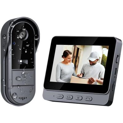 OEM Sonnette Sans Fil Avec Caméra Extérieur Étanche, Visiophone Vidéo Sans Fil Écran 4.3", Interphone Vidéo Pour Famille Angle ,portier Pour Maison - Publicité OEM Sonnette Sans Fil Avec Caméra Extérieur Étanche, Visiophone Vidéo Sans Fil Écran 4.3", Interphone Vidéo Pour Famille Angle ,portier Pour Maison - Publicité