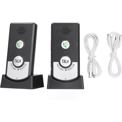WEYTOLL Interphone Vocal Sans Fil, Sonnette Intelligente À 2 Voies Pour Soignants Âgés Et Personnes Handicapées, Noir - Publicité WEYTOLL Interphone Vocal Sans Fil, Sonnette Intelligente À 2 Voies Pour Soignants Âgés Et Personnes Handicapées, Noir - Publicité