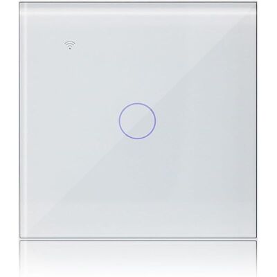 SANS MARQUE Interrupteur Wifi Connecté Compatible Avec Alexa, Mural Interrupteur Tactile 1 Gang 1 Voies Blanc Panneau En Verre Trempé Tuya/smart Life App - Publicité SANS MARQUE Interrupteur Wifi Connecté Compatible Avec Alexa, Mural Interrupteur Tactile 1 Gang 1 Voies Blanc Panneau En Verre Trempé Tuya/smart Life App - Publicité