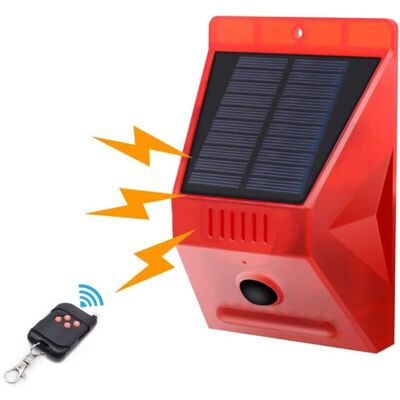 Melissa Lampe Solaire Stroboscopique Avec Détecteur De Mouvement Ip65 Étanche Led Détecteur De Alarme Solaire Avec Télécommande, 129db Sound Security Sirène Étanche Pour La Maison, Ferme, Villa - Publicité Melissa Lampe Solaire Stroboscopique Avec Détecteur De Mouvement Ip65 Étanche Led Détecteur De Alarme Solaire Avec Télécommande, 129db Sound Security Sirène Étanche Pour La Maison, Ferme, Villa - Publicité