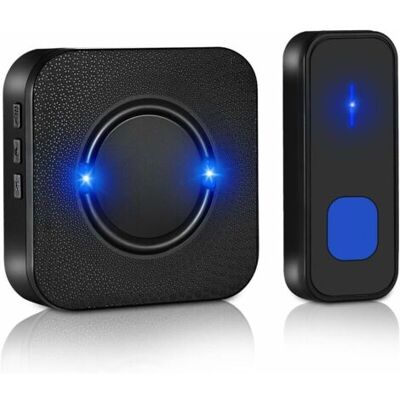 ABYSSE Sonnette Sans Fil, 300 Mètres Sonnette De Porte Ip55 Étanche Carillon Electronique, Kit De Carillon Étanche Avec 1 Récepteur Enfichables, 55 Mélodies 5-niveaux Volum,led Flash - Noir - Publicité ABYSSE Sonnette Sans Fil, 300 Mètres Sonnette De Porte Ip55 Étanche Carillon Electronique, Kit De Carillon Étanche Avec 1 Récepteur Enfichables, 55 Mélodies 5-niveaux Volum,led Flash - Noir - Publicité