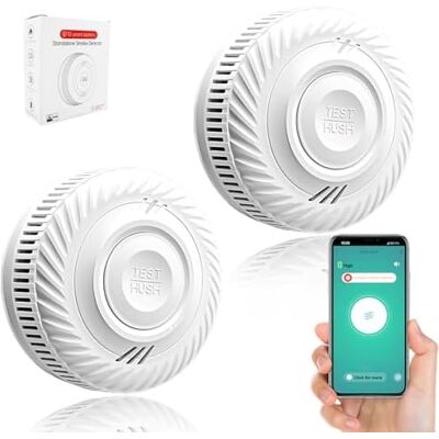 RYTTGOP Détecteur De Fumée Intelligent, Alarme Incendie, Avec Capteur Photoélectrique Avancé, Surveillance À Distance Via App Batterie 10 Ans Durée Vie, 85 Db. 2pcs - Wifi 2 Pack - Publicité RYTTGOP Détecteur De Fumée Intelligent, Alarme Incendie, Avec Capteur Photoélectrique Avancé, Surveillance À Distance Via App Batterie 10 Ans Durée Vie, 85 Db. 2pcs - Wifi 2 Pack - Publicité