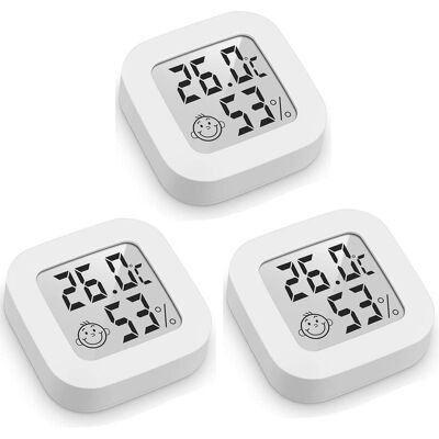 FANGMEDIA Thermomètre Hygrometre Intérieur, 3pcs Mini Lcd Thermomètre Hygromètre Digital À Haute Précision, Thermomètre D'Intérieur Exterieur Mural Pour Maison Pour Maison, Bureau, Chambre Bébé, Couveuse Cave - Publicité FANGMEDIA Thermomètre Hygrometre Intérieur, 3pcs Mini Lcd Thermomètre Hygromètre Digital À Haute Précision, Thermomètre D'Intérieur Exterieur Mural Pour Maison Pour Maison, Bureau, Chambre Bébé, Couveuse Cave - Publicité