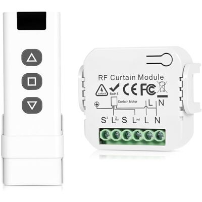 OEM Kit De Commande De Volet Roulant Sans Fil - Interrupteur Sans Fil Pour Volets Roulants - Montage Facile - Portée Jusqu'à 100 M - Blanc - Publicité OEM Kit De Commande De Volet Roulant Sans Fil - Interrupteur Sans Fil Pour Volets Roulants - Montage Facile - Portée Jusqu'à 100 M - Blanc - Publicité