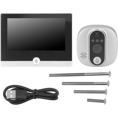 WEYTOLL Caméra Judas De Porte Pour Visionneuse Wifi Numérique Tuya, 1080p, 4,3 Pouces Hd, Interphone Visuel À 2 Voies, Sonnette, Détection De Mouvement Pir - Publicité WEYTOLL Caméra Judas De Porte Pour Visionneuse Wifi Numérique Tuya, 1080p, 4,3 Pouces Hd, Interphone Visuel À 2 Voies, Sonnette, Détection De Mouvement Pir - Publicité