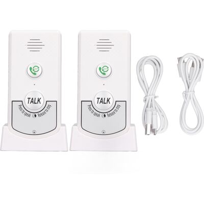 WEYTOLL Interphone Vocal Sans Fil, Sonnette Intelligente À 2 Voies Pour Soignants Âgés Et Personnes Handicapées, Blanc - Publicité WEYTOLL Interphone Vocal Sans Fil, Sonnette Intelligente À 2 Voies Pour Soignants Âgés Et Personnes Handicapées, Blanc - Publicité