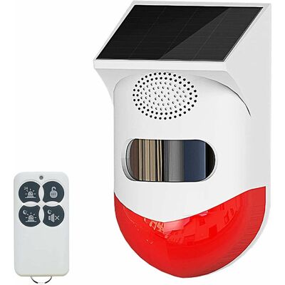Melissa Lampe D'Alarme Stroboscopique Solaire Avec Détecteur De Mouvement Sirène D'Alarme Extérieure Avec Télécommande 120 Db Sirène De Sécurité Sonore Ip67 Étanche Et 4 Modes Pour La Maison, La Ferme, La Gra - Publicité Melissa Lampe D'Alarme Stroboscopique Solaire Avec Détecteur De Mouvement Sirène D'Alarme Extérieure Avec Télécommande 120 Db Sirène De Sécurité Sonore Ip67 Étanche Et 4 Modes Pour La Maison, La Ferme, La Gra - Publicité
