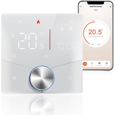 MOXIE Sjlerst Thermostat Wifi Intelligent, Digital À Commande Vocale, Contrôleur De Température Hebdomadaire Programmable Thermostat Numérique À Bouton Intelligent - Publicité MOXIE Sjlerst Thermostat Wifi Intelligent, Digital À Commande Vocale, Contrôleur De Température Hebdomadaire Programmable Thermostat Numérique À Bouton Intelligent - Publicité