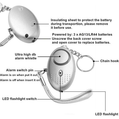 TRYWISE Kit De 5 Alarmes Personnelles De Sécurité Avec Éclairage Led Et Niveau Sonore De 140 Db – Alarme Anti-agression Portable, Haute Puissance, Pour Femmes, Seniors Et Enfants - Publicité TRYWISE Kit De 5 Alarmes Personnelles De Sécurité Avec Éclairage Led Et Niveau Sonore De 140 Db – Alarme Anti-agression Portable, Haute Puissance, Pour Femmes, Seniors Et Enfants - Publicité