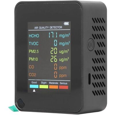 Scotch Moniteur De Qualité De L'Air Portable Avec Écran Lcd Rétroéclairé, Détecteur Co2 Tvoc Hcho Pm2.5 Pm10 Avec Alarme, Noir,de - Publicité Scotch Moniteur De Qualité De L'Air Portable Avec Écran Lcd Rétroéclairé, Détecteur Co2 Tvoc Hcho Pm2.5 Pm10 Avec Alarme, Noir,de - Publicité
