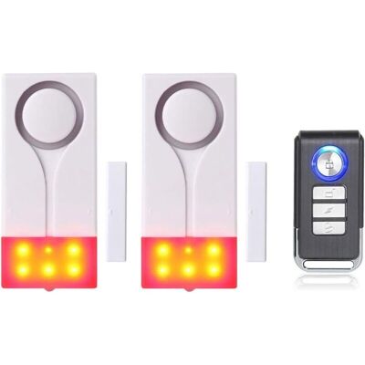 Melissa Alarme Pour Porte Et Fenêtre - Antivol Sans Fil Avec Son Puissant De 105 Db Et Lumière Vive (2 Alarmes Et 1 Télécommande) - Publicité Melissa Alarme Pour Porte Et Fenêtre - Antivol Sans Fil Avec Son Puissant De 105 Db Et Lumière Vive (2 Alarmes Et 1 Télécommande) - Publicité