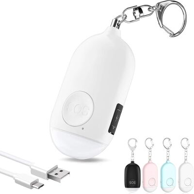 LBJFYHJN Alarme Personnelle - Lot De 2 - Abs Rechargeable - 130 Db Avec Led - Défense Femme Enfant - Porte-clés - Publicité LBJFYHJN Alarme Personnelle - Lot De 2 - Abs Rechargeable - 130 Db Avec Led - Défense Femme Enfant - Porte-clés - Publicité
