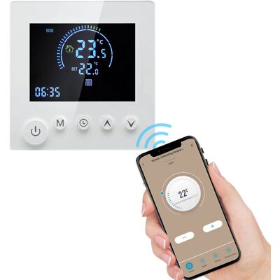 MOXIE Sjlerst Thermostat Intelligent, Écran Lcd Programmable, Bouton Tactile, Contrôleur De Température Numérique Pour La Salle À Domicile, Avec 5 + 2 Paramètres Programmables - Publicité MOXIE Sjlerst Thermostat Intelligent, Écran Lcd Programmable, Bouton Tactile, Contrôleur De Température Numérique Pour La Salle À Domicile, Avec 5 + 2 Paramètres Programmables - Publicité