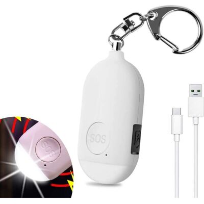 FOGSHIELD Zolginah 130 Db Alarme Personnelle D'Urgence,rechargeable Alarme De Sécurité Avec Led Lampe De Poche Torche Alarme Anti Agression,pour Femme Enfants Personnes Agées Aventurier – Blanc - Publicité FOGSHIELD Zolginah 130 Db Alarme Personnelle D'Urgence,rechargeable Alarme De Sécurité Avec Led Lampe De Poche Torche Alarme Anti Agression,pour Femme Enfants Personnes Agées Aventurier – Blanc - Publicité