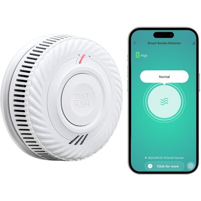 OEM Détecteur De Fumée Wifi 10 Ans - Alarme Incendie Intelligent Capteur Photoélectrique, Conforme En14604, Compatible Tuya/smart Life App - Publicité OEM Détecteur De Fumée Wifi 10 Ans - Alarme Incendie Intelligent Capteur Photoélectrique, Conforme En14604, Compatible Tuya/smart Life App - Publicité