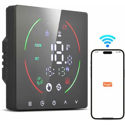 ABYSSE Thermostat Intelligent, Thermostat De Chauffage Au Sol 16 A, Télécommande Ac90-240 V, Paramètres De Minuterie, Affichage Led Ip20 Programmable Pour Le Bureau - Publicité ABYSSE Thermostat Intelligent, Thermostat De Chauffage Au Sol 16 A, Télécommande Ac90-240 V, Paramètres De Minuterie, Affichage Led Ip20 Programmable Pour Le Bureau - Publicité
