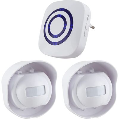 OEM Sonnette Sans Fil Kit De Carillon De Porte Electrique Avec 1 Récepteur Et 2 Détecteur De Mouvement Pir Capteur Alerte Visiteur Alarme De Sécurité - Publicité OEM Sonnette Sans Fil Kit De Carillon De Porte Electrique Avec 1 Récepteur Et 2 Détecteur De Mouvement Pir Capteur Alerte Visiteur Alarme De Sécurité - Publicité
