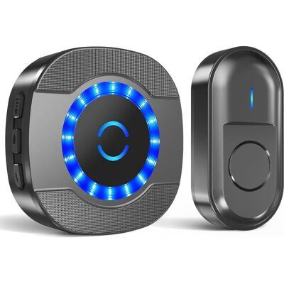 Vision Sonnette Sans Fil Extérieure Étanche, Portée 300 M, Avec Récepteur Enfichable, Kit De Sonnette Électronique Pour La Maison, Led Bleue, 55 Mélodies, Volume À 5 Niveaux, Noir - Publicité Vision Sonnette Sans Fil Extérieure Étanche, Portée 300 M, Avec Récepteur Enfichable, Kit De Sonnette Électronique Pour La Maison, Led Bleue, 55 Mélodies, Volume À 5 Niveaux, Noir - Publicité