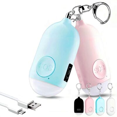 LBJFYHJN Alarme Personnelle - Lot De 2 - Abs Rechargeable - 130 Db Led - Sécurité Femme Enfant - Rose - Publicité LBJFYHJN Alarme Personnelle - Lot De 2 - Abs Rechargeable - 130 Db Led - Sécurité Femme Enfant - Rose - Publicité