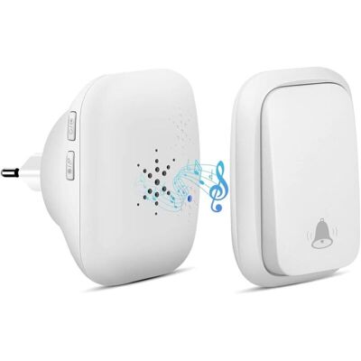 MOXIE Sonnette Sans Fil, Sonnette Auto Alimentée Sans Batterie Requise Carillon De Porte Sans Fil, Bouton Poussoir Étanche À 150m De Portée Avec 38 Carillons, Volume À 4 Niveaux Et Led - Blanc - Publicité MOXIE Sonnette Sans Fil, Sonnette Auto Alimentée Sans Batterie Requise Carillon De Porte Sans Fil, Bouton Poussoir Étanche À 150m De Portée Avec 38 Carillons, Volume À 4 Niveaux Et Led - Blanc - Publicité