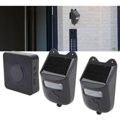 OEM Sonnette D'Entrée Sans Fil Sonnette D'Entrée À Infrarouge Alimentée Par Énergie Solaire Alarme De Détection De Mouvement Pour La Maison Avec 1 Récepteur Et 2 Détecteurs Pour L'Entrée.-- - Publicité OEM Sonnette D'Entrée Sans Fil Sonnette D'Entrée À Infrarouge Alimentée Par Énergie Solaire Alarme De Détection De Mouvement Pour La Maison Avec 1 Récepteur Et 2 Détecteurs Pour L'Entrée.-- - Publicité