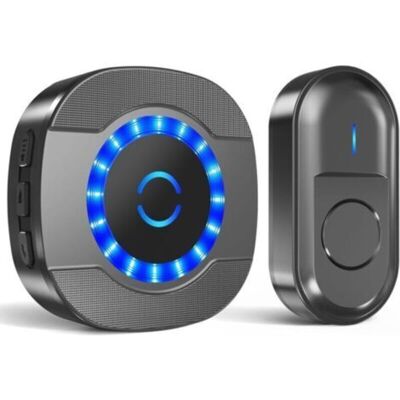 URSUS Sonnette Sans Fil Extérieure Étanche, Portée 300 M, Avec Récepteur Enfichable, Kit De Sonnette Électronique Pour La Maison, Led Bleue, 55 Mélodies, Volume À 5 Niveaux, Noir - Publicité URSUS Sonnette Sans Fil Extérieure Étanche, Portée 300 M, Avec Récepteur Enfichable, Kit De Sonnette Électronique Pour La Maison, Led Bleue, 55 Mélodies, Volume À 5 Niveaux, Noir - Publicité