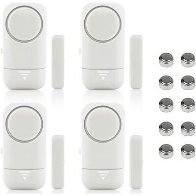 ALVIOR Alarme Magnétique Sans Fil - Détecteur Porte Fenêtre 120 Db - Système Anti-intrusion Sans Fil - Lot De 4 - Publicité ALVIOR Alarme Magnétique Sans Fil - Détecteur Porte Fenêtre 120 Db - Système Anti-intrusion Sans Fil - Lot De 4 - Publicité