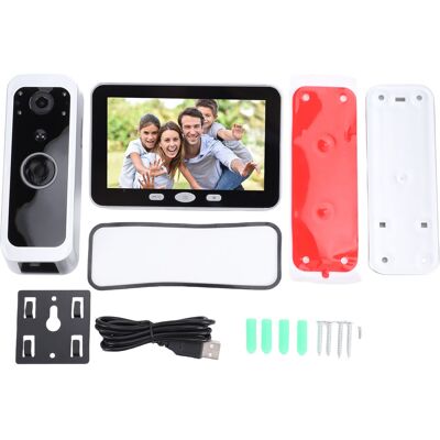 WEYTOLL Caméra De Sonnette Vidéo Wifi Avec Écran Ips De 5 Pouces, Visualisation 1080p À 150 Degrés, Détection De Mouvement Pir, Application De Suivi À Distance, Audio Bidirectionnel - Publicité WEYTOLL Caméra De Sonnette Vidéo Wifi Avec Écran Ips De 5 Pouces, Visualisation 1080p À 150 Degrés, Détection De Mouvement Pir, Application De Suivi À Distance, Audio Bidirectionnel - Publicité