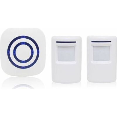ABYSSE Système D'Alarme Sans Fil Pour Sonnette De Magasin/passage Avec Détecteur De Mouvement/accès 38 Tonalités, Portée Jusqu'à 100 M, Blanc - - Publicité ABYSSE Système D'Alarme Sans Fil Pour Sonnette De Magasin/passage Avec Détecteur De Mouvement/accès 38 Tonalités, Portée Jusqu'à 100 M, Blanc - - Publicité